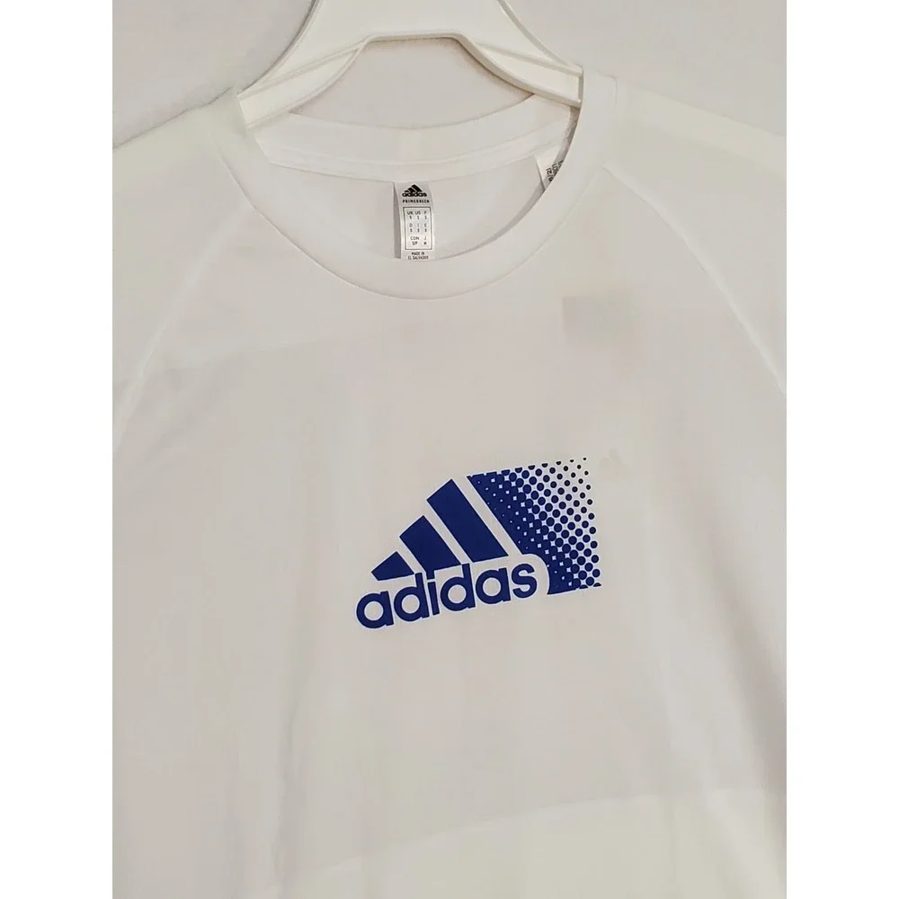 Adidas Men's Designed 2 Move Sport‎ Training Tee Shirt White+Blue Size SM NEW